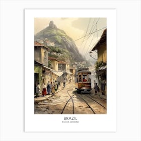 Rio De Janeiro, Brazil 4 Watercolor Travel Poster Art Print