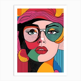 Woman With Glasses Art Print