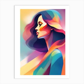 Colorful Abstractive Women Art Print