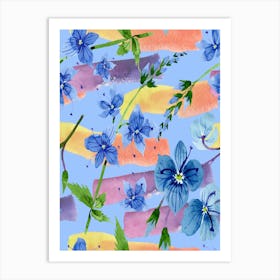 Blue Flowers - Veronica blue flower Art Print