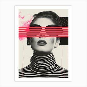 Faceless With Pink And Red Art Print