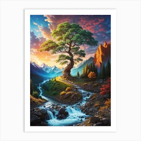 Lone Tree Print  Art Print