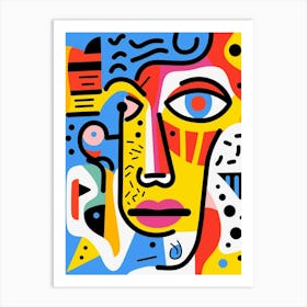 Line Pattern Face Illustration 1 Art Print