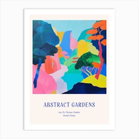 Colourful Gardens Lan Su Chinese Garden Usa 4 Blue Poster Art Print