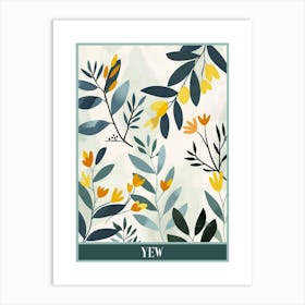 Yew Tree Flat Illustration 7 Poster Art Print