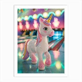 Toy Unicorn In A Bowling Alley 2 Art Print