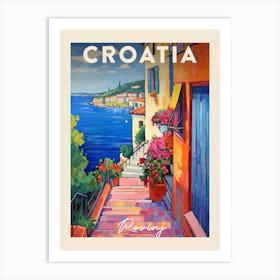 Rovinj Croatia 2 Fauvist Painting Travel Poster Art Print