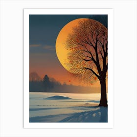 Full Moon In Winter Art Print