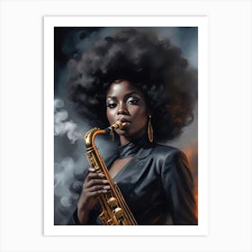 Music Blues Trumpet Saxophone 1 Art Print