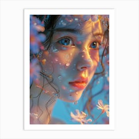 Girl With Blue Eyes Art Print