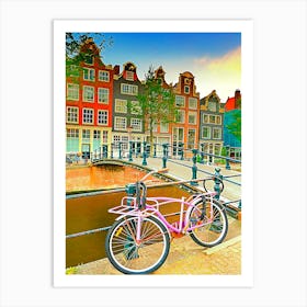 Bikes And Amsterdam Canals Art Print