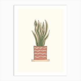 Sansevieria Black Gold In A Pot Art Print