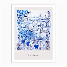 Bologna Italy Blue Drawing Poster Art Print