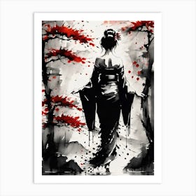 Geisha Painting 5 Art Print