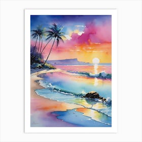 Sunset At The Beach 294 Art Print