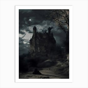 Dark Gothic Haunted House Art Print