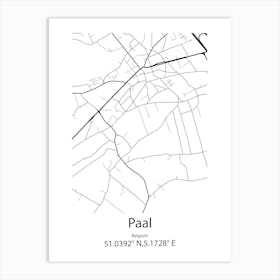 Paal,Belgium Minimalist Map Art Print