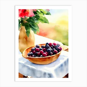 Acai Italian Watercolour fruit Art Print