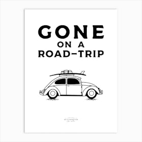Gone On A Road Trip Fineline Illustration Poster Art Print