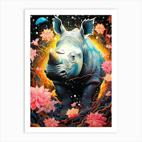 Rhino In Space 1 Art Print