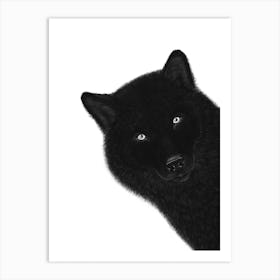 Black Wolf Art Print