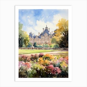 Luxembourg Gardens France Watercolour Painting 2  Art Print