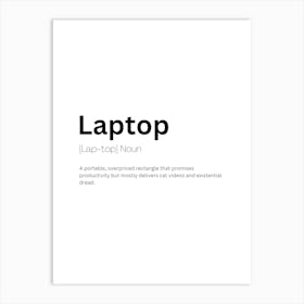 Laptop Definition Meaning Art Print