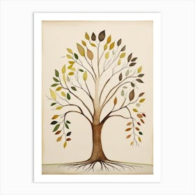 Family Tree Symbol Abstract Painting Art Print