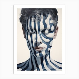 Face With Stripes Art Print