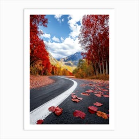 Beautiful Road In Autumn 16 Art Print