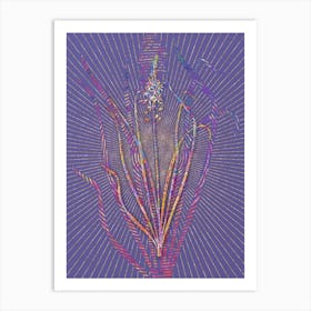 Geometric Wild Asparagus Mosaic Botanical Art on Veri Peri n.0154 Art Print