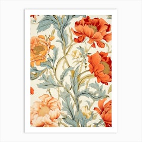 Victorian Floral Wallpaper 8 Art Print