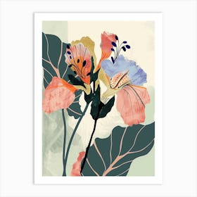 Colourful Flower Illustration Geranium 2 Art Print