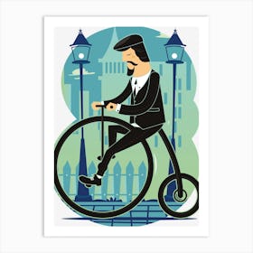 Man Riding A Bicycle Art Print