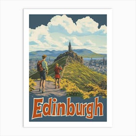 Aihrgdesign A Retro Travel Poster For Edinburgh Featuring Art 7acdf372 23e7 493d Ac2d F02cabf7fe71 2 Art Print