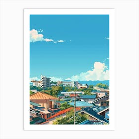 Sendai Japan Colourful Illustration Art Print