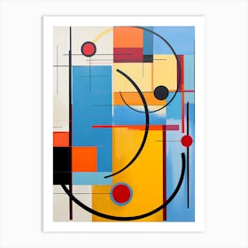 Abstract Painting With Circles And Lines 4 Art Print