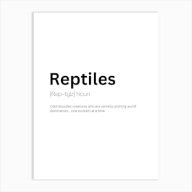 Reptiles Definition Meaning Art Print