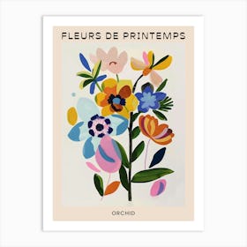 Spring Floral French Poster  Orchid 1 Art Print
