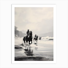 A Horse Oil Painting In Camps Bay Beach, South Africa, Portrait 4 Art Print