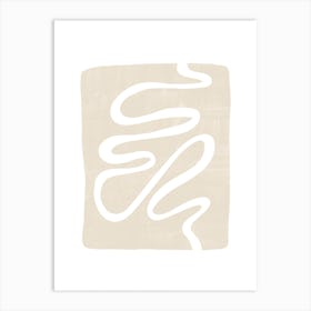 Curly Line On Beige Art Print