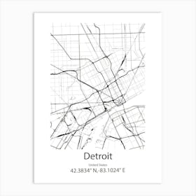 Detroit Lakes,United States Minimalist Map Art Print