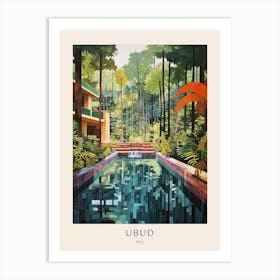 Ubud Bali 3 Midcentury Modern Pool Poster Art Print