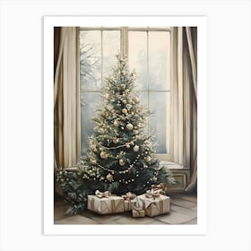 Christmas Tree By The Window Art Print