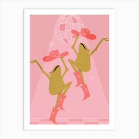 Frogs Dancing on the Dance Floor Art Print