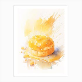Cheddar Biscuit Bakery Product Storybook Watercolour Flower Art Print