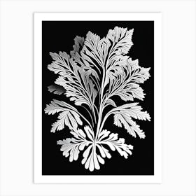 Parsley Leaf Linocut 2 Art Print