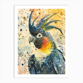 Cockatoo Colourful Watercolour 4 Art Print