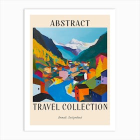 Abstract Travel Collection Poster Zermatt Switzerland 2 Art Print