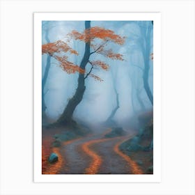 Foggy Autumn Forest Art Print